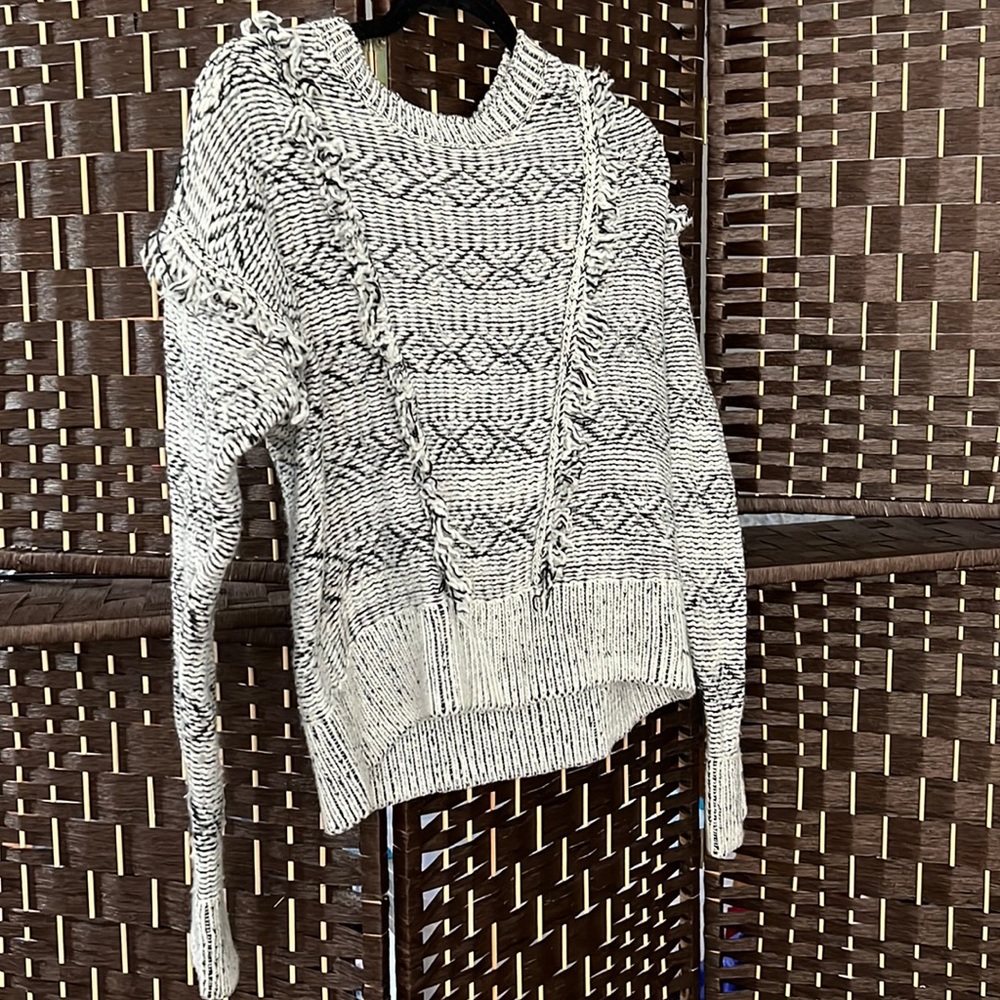 Blue and white sweater